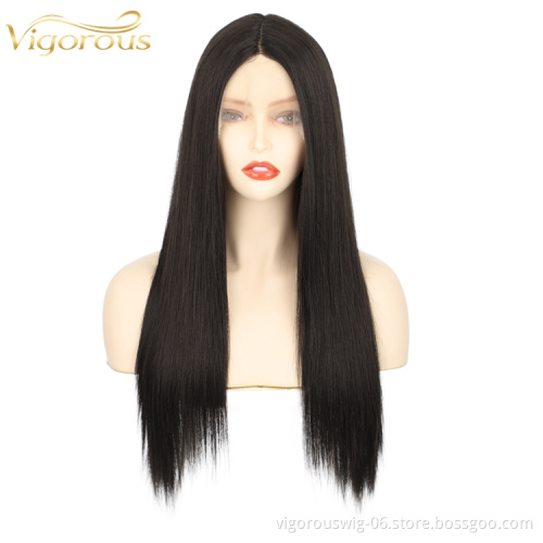 Vigorous Lace Front Wigs for Women Synthetic Long Straight Middle Part Heat Resistant Fiber Hair Natural Looking Wig